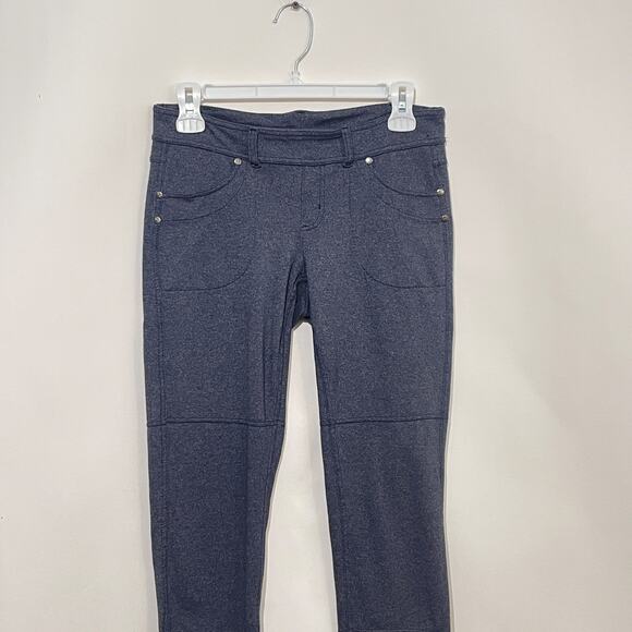Athleta Bottega Leggings Womens Small TALL LONG Blue Stretchy Pockets Athleisure - Picture 3 of 9